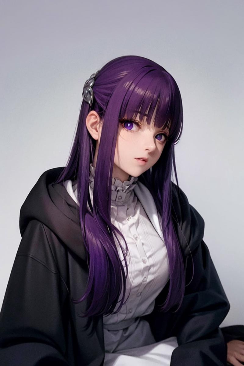 10624-826924339-masterpiece, best quality,  _lora_ferunn_1_,1girl,purple hair, long hair,sidelocks, hair ornament,purple eyes, hood down,white s.png